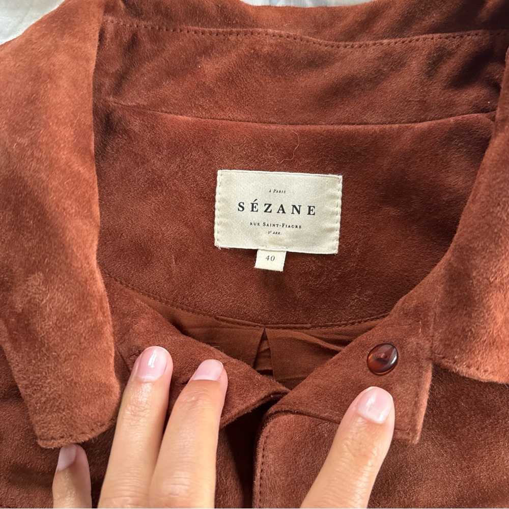 Sezane Fringe Suede Jacket - Size US 8 - Picture 4 of 9